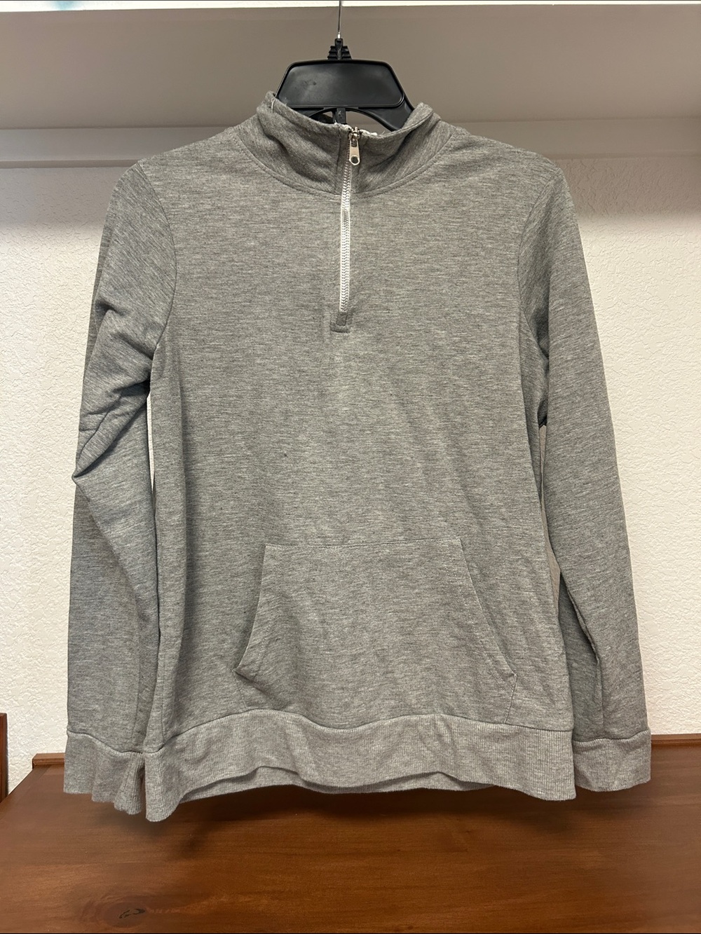 Women’s Grey Quarter-Zip Sweater Pullover